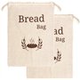 Sac à pain extra large New Living Coton lin biologique | 44x35cm | 2 x sacs à pain réutilisables | sac de conservation des alime