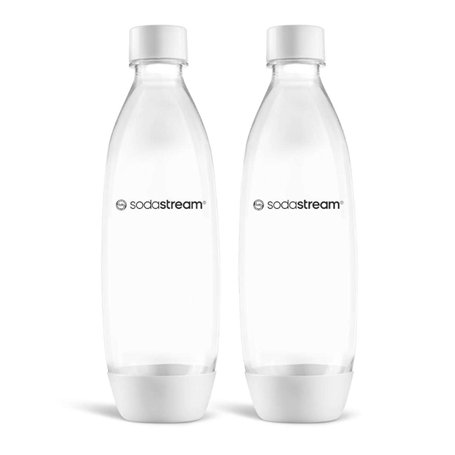 Sodastream 1 Litre Fuse Bottles - White Two-Pack for The Dishwasher