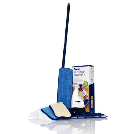 Bona - Kit Nettoyage Sol Pour Parquets - Balai Microfibre + 1000 ml Nettoyant Pour Parquets + 1 Pad en Microfibre