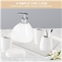 Qivine Set Salle de Bain Céramique 6 Pièces, Accessoire Salle de Bain avec Distributeur de Savon, Porte-Savon, Porte Brosse à De