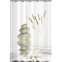 Ekershop Rideau de douche textile de qualité avec anneaux - Motif Wellness Stone - 120 x 200 cm