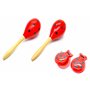 Maracas et castagnettes adultes rouge et noir