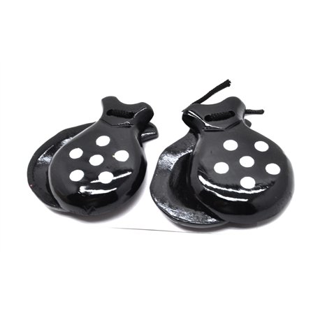 Castagnettes noires pour adultes en castagnettes noires Castagnettes espagnoles Couleurs traditionnelles espagnoles Souvenir Cad