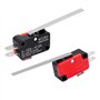 InduSKY Lot de 10 Micro Interrupteur Fin de Course Levier de Charnière SPDT 1NO 1NC Interrupteur de Longue Levier Momentanée Mic