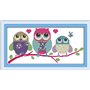 Abillyn Kit de broderie au point de croix Motif hibou de dessin animé estampillé avec motif imprimé (chouette)