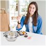 Cuiseur à Vapeur, Batterie De Cuisine En Acier Inoxydable Pot Vapeur Soupe Chaudière Pour La Cuisson Des Légumes Accessoires Com