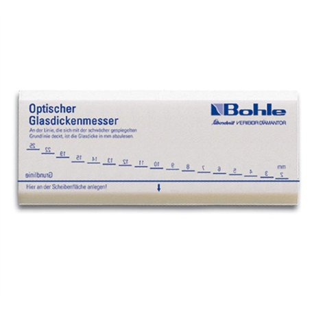 Plaque optique pour mesurer l'épaisseur du verre et lames d'air de double vitrage | Mesure des verres de 2 à 25 mm d'épaisseur e