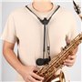 Harnais d'épaule générique pour saxophone Harnais d'épaule ajustable pour saxophones avec crochets en métal et rembourrage doux 