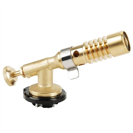 Kadimendium Chalumeau de Cuisine en Laiton Portable Professionnel Torche de Cuisson au Gaz Butane Torche Culinaire Soudage BBQ F