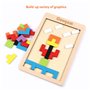 Coogam Bois Puzzle 40 Pcs Tangram Jigsaw Jouet Casse-tête pour Les Enfants Bois Puzzle Boîte Cerveau Jeu Bloc de Construction In