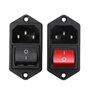 Bluelover 1Pcs 10A 250V 3Pin Iec320 C14 Inlet Module Plug Fuse with Switch Puissance Mâle - Noir