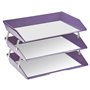 Acrimet Facility Bac à Courrier à 3 Niveaux/Charge Latérale A4, Organiseur de Bureau, en Plastique (Couleur Violet)