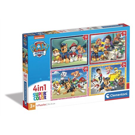 Clementoni |Puzzle Paw Patrol pour Enfant 3 Ans+ | 4 en 1 Supercolor | 12