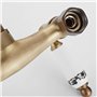 Robinet bronze mural en laiton avec double poignées en céramique Rotation 360 ° Robinet pour cuisine mural vintage support chaud
