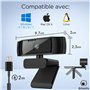 Atlantis Webcam 2K, 5 Mpixel 2560x1944/30fps et Full HD, autofocus, Double Microphone omnidirectionnel, Balance des Blancs, Angl