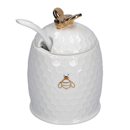 PORCELLANA Aperegina Oro Sucrier avec cuillère 4 x 2