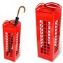 BAKAJI 2816638 Porte-parapluie carré en fer avec cabine téléphonique londonienne Rouge 49 x 15