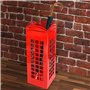 BAKAJI 2816638 Porte-parapluie carré en fer avec cabine téléphonique londonienne Rouge 49 x 15,5 cm