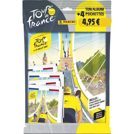 Pack de démarrage - PANINI - TOUR DE FRANCE 2025 - Album + 4 pochettes - 20 stickers