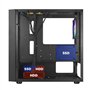Nuwo Blitz R27 Noir Boîtier Micro-ATX pour PC Desktop Office Gaming Mini Tour 0,50 mm SPCC, 3 Ventilateurs FRGB (éclairage Arc-e