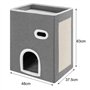 BAKAJI Niche à Chat Verticale avec entrée, abris Gris pour Animaux domestiques, griffoir en Polyester Chaud et rembourré, lit av