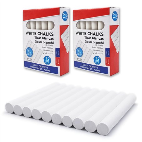 Leddy Living - Craies blanches pour tableau noir | Contraste élevé pour visibilité maximale | Écriture fluide et effacement faci