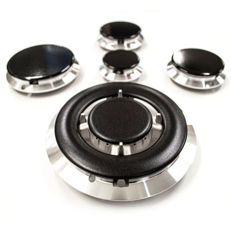 JPshop - Kit 4 adaptable pour cuisinière à gaz compatible avec Smeg complet avec 4 plaques de feu et 1 triple couronne