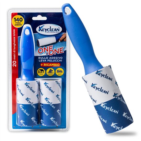 IPEA Rouleau Anti-Peluches Adhésive 20 mètres Rotative - 2 Rouleaux x 140 Feuilles - Brosse Adhesive pour Enlever Cheveux