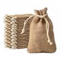 IPEA Petits Sacs en Jute Naturelle avec Cordon Blanc - Dimensions 15 x 10 cm - 20 Pièces - Aacs en Jute Véritable pour Bonbonniè