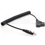 SZRMCC TVLogic VFM Monitor Alphatron EVF Câble d'alimentation enroulé D-Tap 2 Broches mâle vers Mini XLR 4 Broches Femelle