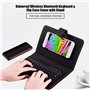 Cuifati Clavier et étui Bluetooth, étui élégant pour Support Folio 2 en 1 + Clavier Bluetooth 3.0 détachable, pour téléphones An