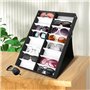 Boîte de Rangement Pliable Pour Lunettes, Boîte de Rangement Pour Montres 16 Verres à Grille, En Panneau de Fibres de Densité Mo