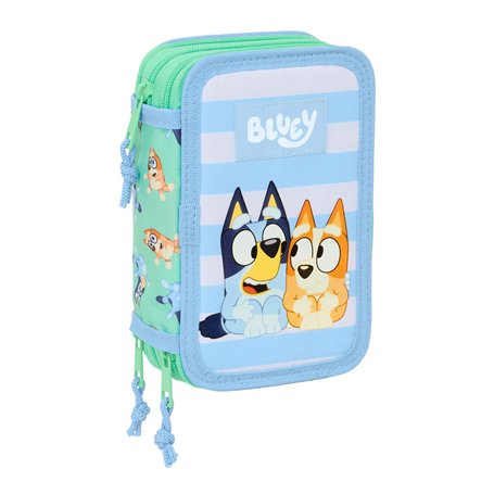 Trousse Fourre-Tout Triple Bluey Sisters Vert Eau 12