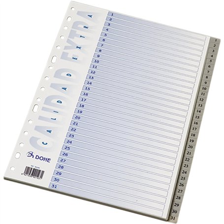 Dohe - Intercalaires classeurs 2 et 4 anneaux (31 unités) - Index format folio