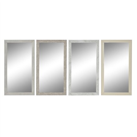 Miroir mural DKD Home Decor Blanc Beige Gris foncé 36 x 2 x 66 cm (4 Unités)