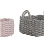 Set de basket Home ESPRIT Beige Gris Rose Corde (3 Pièces) (3 Unités)