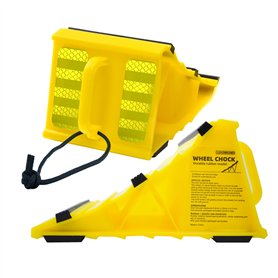 Leadbrand Lot de 2 Cales de Roue en Plastique Jaune avec Base antidérapante