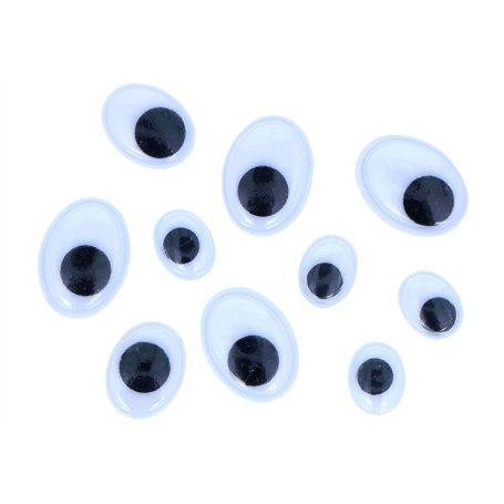 INNSPIRO Yeux mobiles noirs auto-adhésifs ovales mesures assorties 64 u.