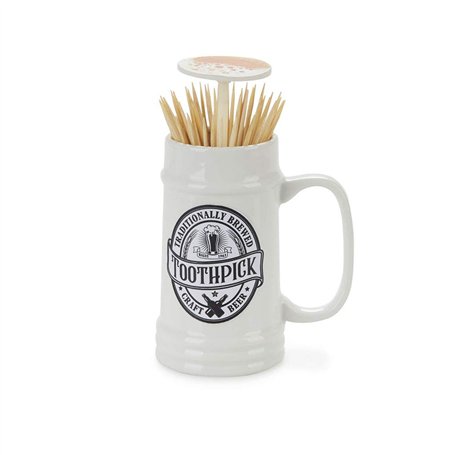 Balvi Porte Cure-Dents Pilsen Distributeur de Cure-Dents en Forme de chope de Biere Céramique/plastiq