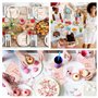 Serviettes Joyeux Anniversaire Rose,Serviettes Anniversaire Fille en Papier Jetable, Parfaite Déco de Table Anniversaire, Lot de