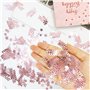 Serviettes Joyeux Anniversaire Rose,Serviettes Anniversaire Fille en Papier Jetable, Parfaite Déco de Table Anniversaire, Lot de