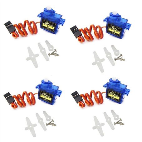 ARCELI Avion 9g Mini Servo avec Accessoires pour Bateau hélicoptère Avion hélicoptère Arduino 450 RC (Pack de 4)