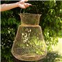 BPS OZL-11001 Grand panier de filet de pêche en fil pour oiseaux en acier avec poignée ronde en métal 30 x 40 cm