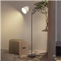 Aigostar Lampadaire Sur Pied Salon Vintange,Lampe Salon avec Interrupteur au Pied et Abat-Jour Gris,Halogene Lampadaire arc,Ampo