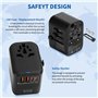 Great Jacob 45W Adaptateur de Voyage Universel dans Le Monde Entier avec PD45W, 2 USB, 2 USB C et 1 Prise AC, Adaptateur de Pris