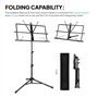 OcioDual Pupitre de Musique d'Orchestre en Métal Pliable pour Partition en Livres avec Sac Transport Hauteur Réglable Noir