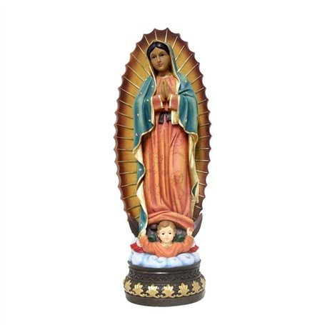 DRW Figurine Vierge de Guadeloupe Mexicaine résine Peinte à la Main 60 cm