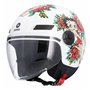 Casque moto Jet ECE homologué La Betty Blanc Taille M (57/58) Casque de moto pour homme Casque femme