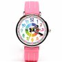 Kiddus Montre Bracelet Éducative pour Enfants. Analogique avec Exercices. Mécanisme en Quartz Japonais. English Version. Pink