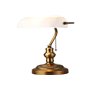 B·LED BARCELONA LED BarcelonaLED Vintage Notaire Style Banquier Lampe de Table Rétro Laiton Cuivre avec Abat-Jour en Verre Blanc